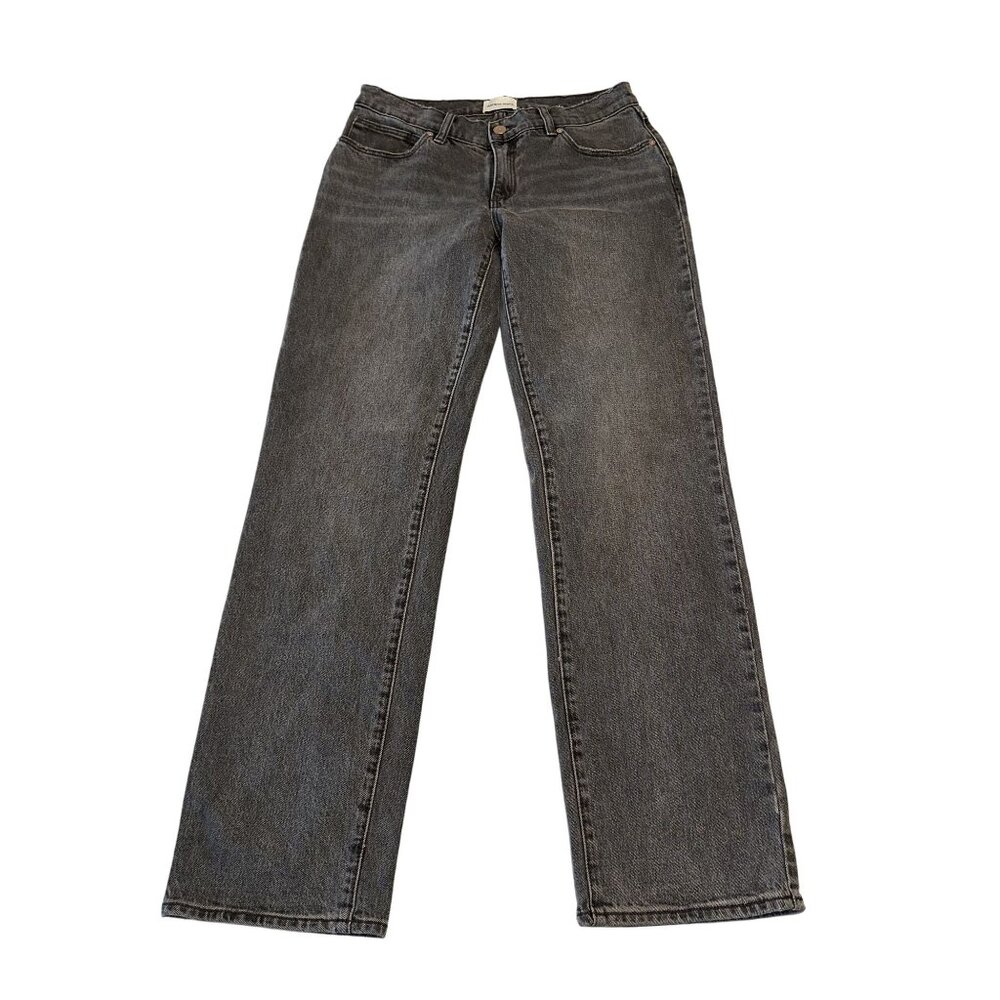 Abrand A 99 Low Straight Addison Black Cotton Blend Denim Jeans Women's 28